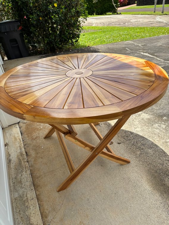 New Indonesian Teak Round Indoor/Outdoor Table