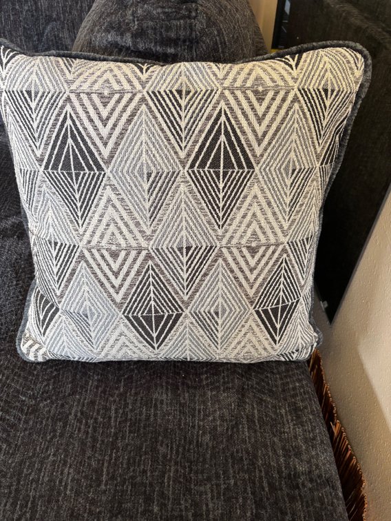New Ashley Gray Patterned Accent Pillow 