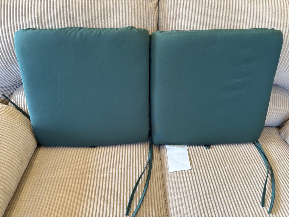 (X's 2)New Dark Green Outdoor Seat Cushions by Room Essentials