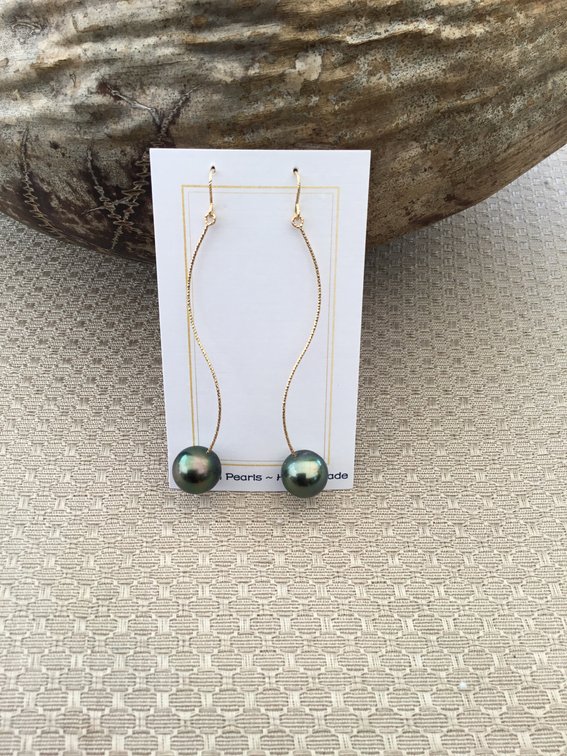 12.5mm Tahitian Pearl Earrings