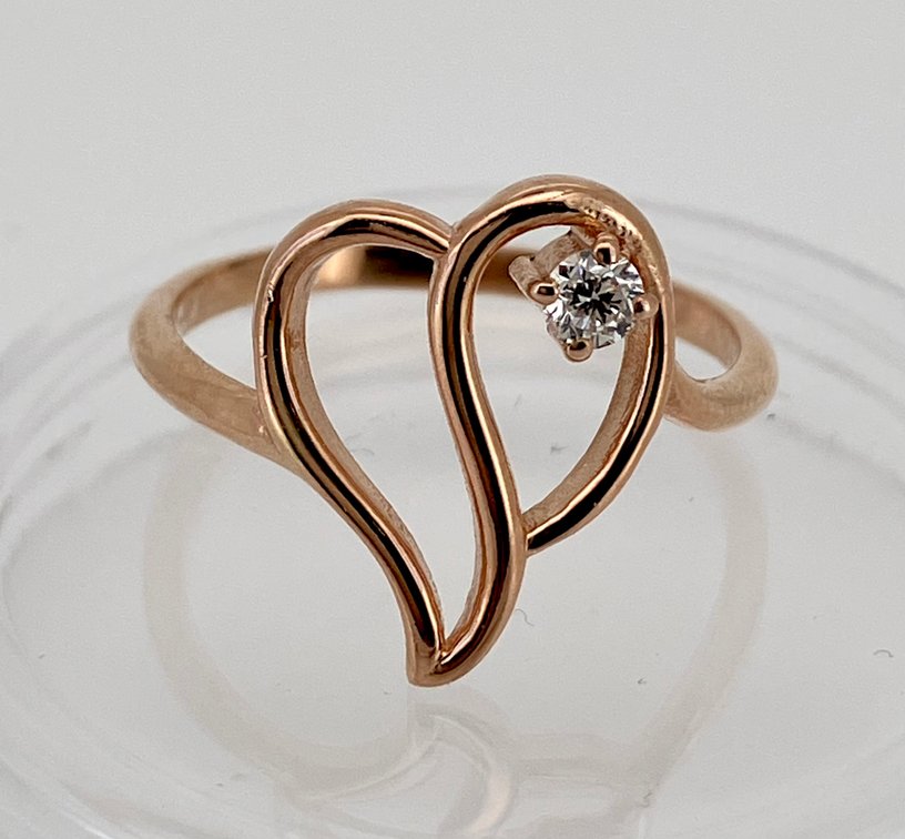 3mm Round Diamond set in a 14K Rose Gold over Sterling Ring