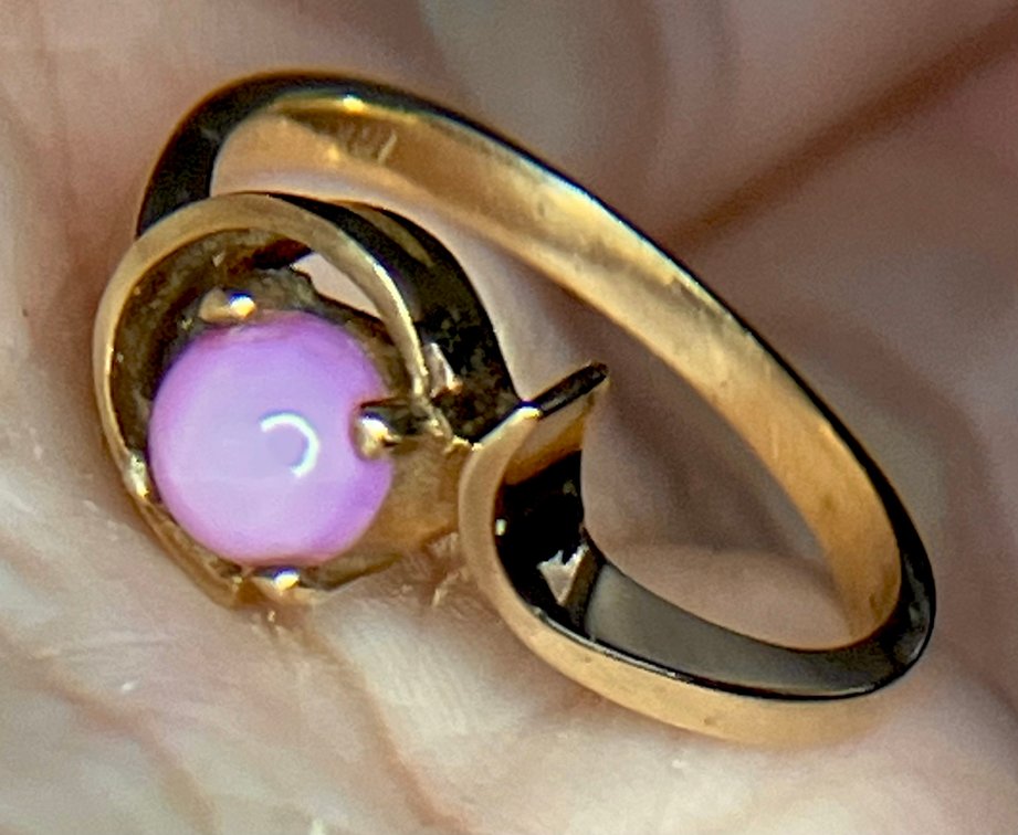 Over Half Carat Pink Natural Ruby/Sapphire set in 10K Genuine Gold Ring