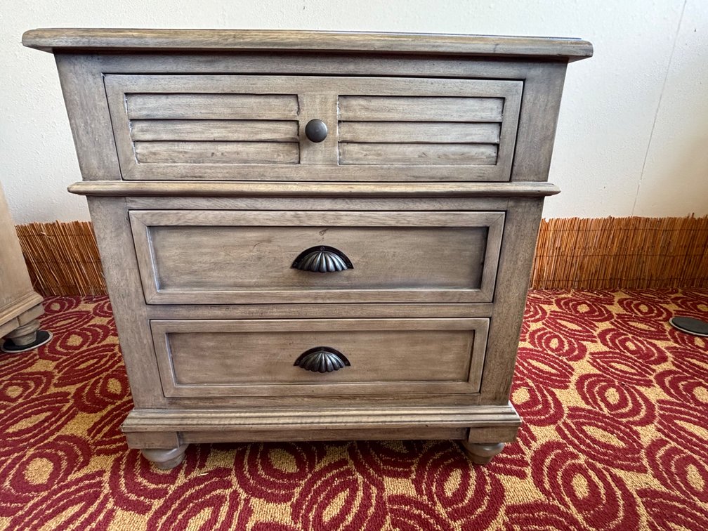 New Mango Wood 3-Drawer Nightstand From a Local Upscale Store
