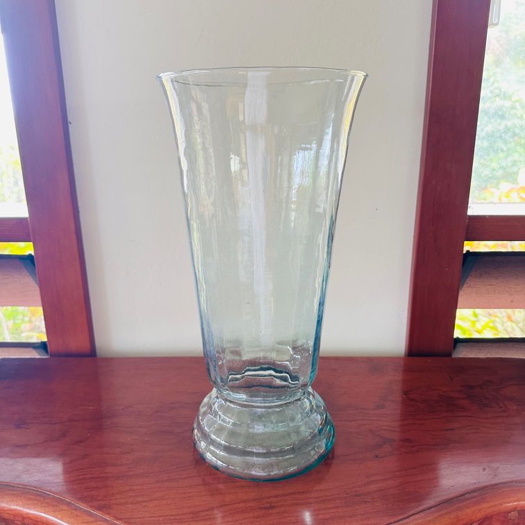 Large Glass Vase 14” tall