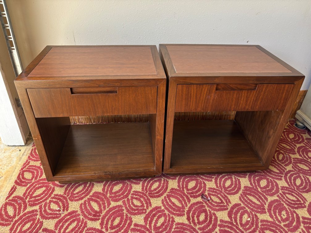 (X's 2) Wood Nightstands from Local Resort 