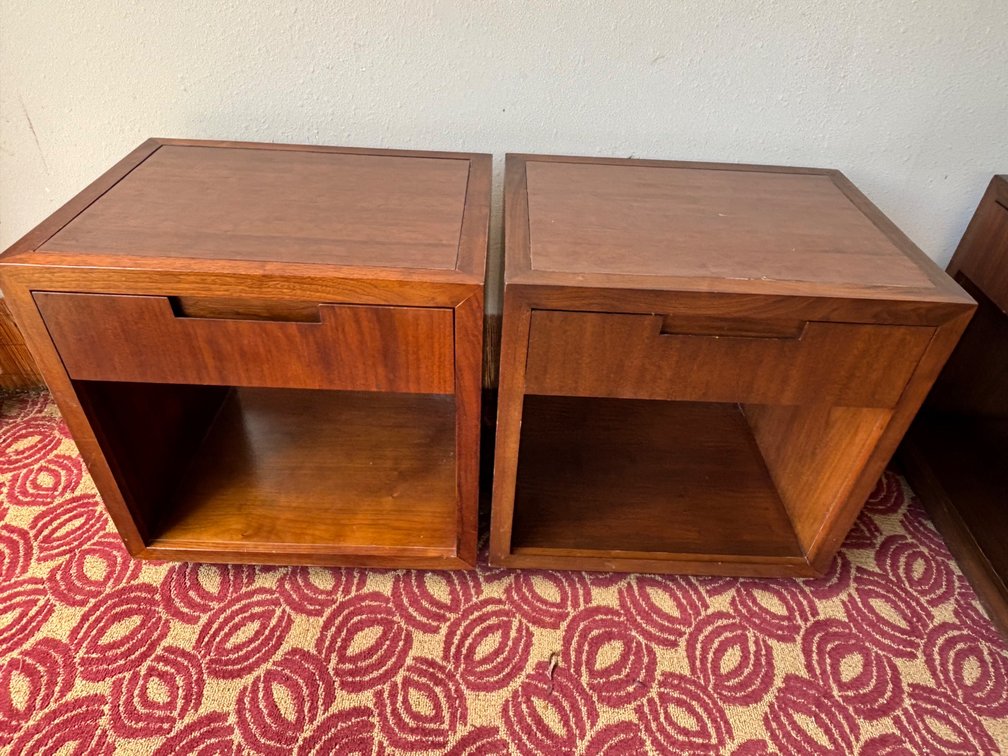 (X's 2) Wood Nightstands from Local Resort