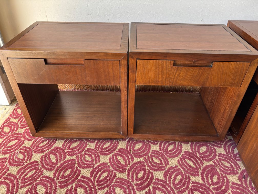 (X's 2) Wood Nightstands from Local Resort 