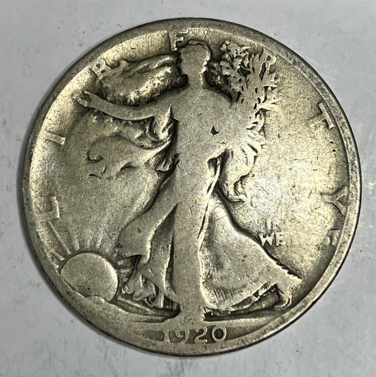 1920 S.  Walking Lady Silver Half Dollar