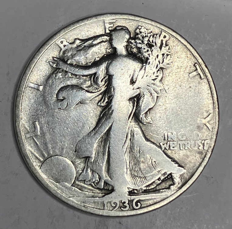 1936 D.  Walking Lady Silver Half Dollar