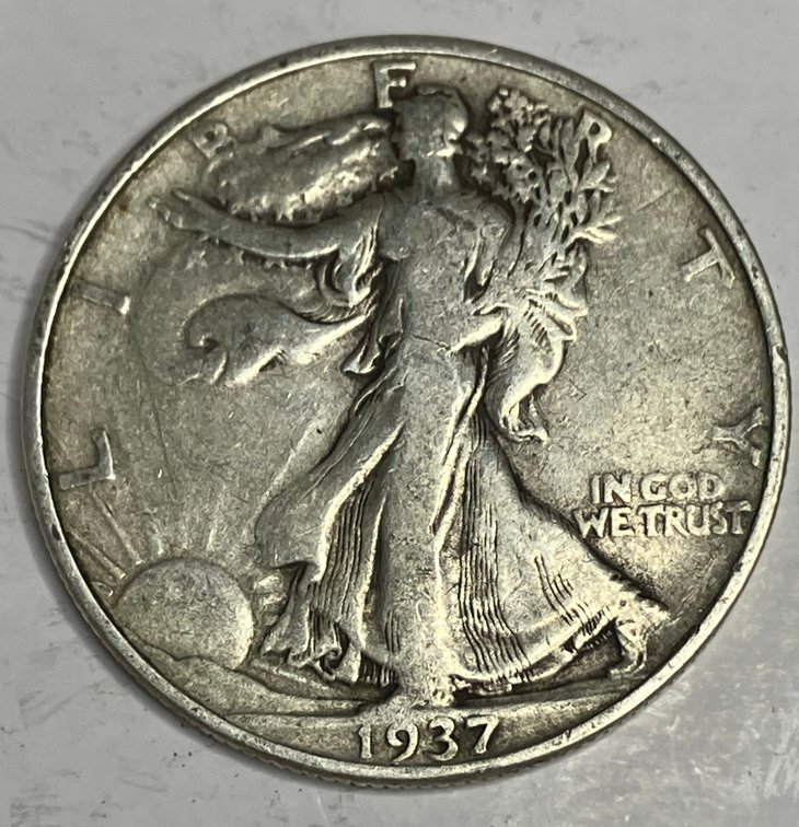 1937  Walking Lady Silver Half Dollar
