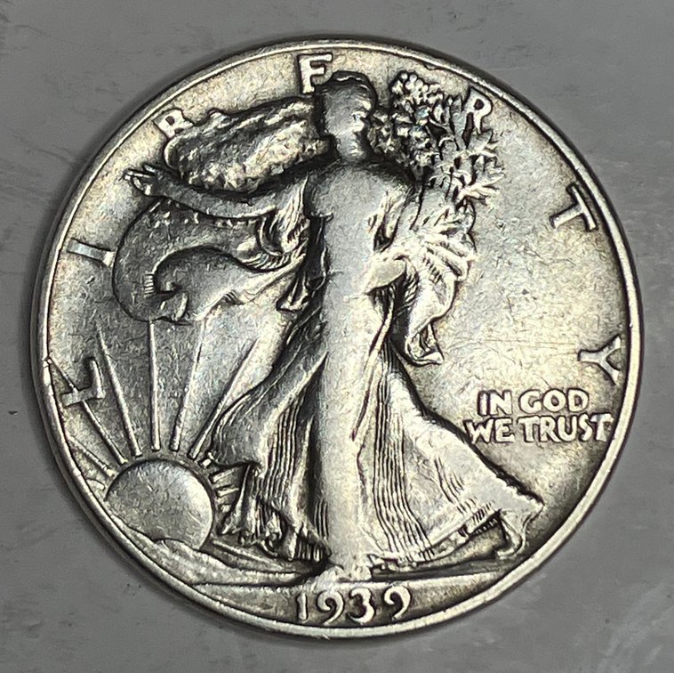 1939 D. Walking Lady Silver Half Dollar