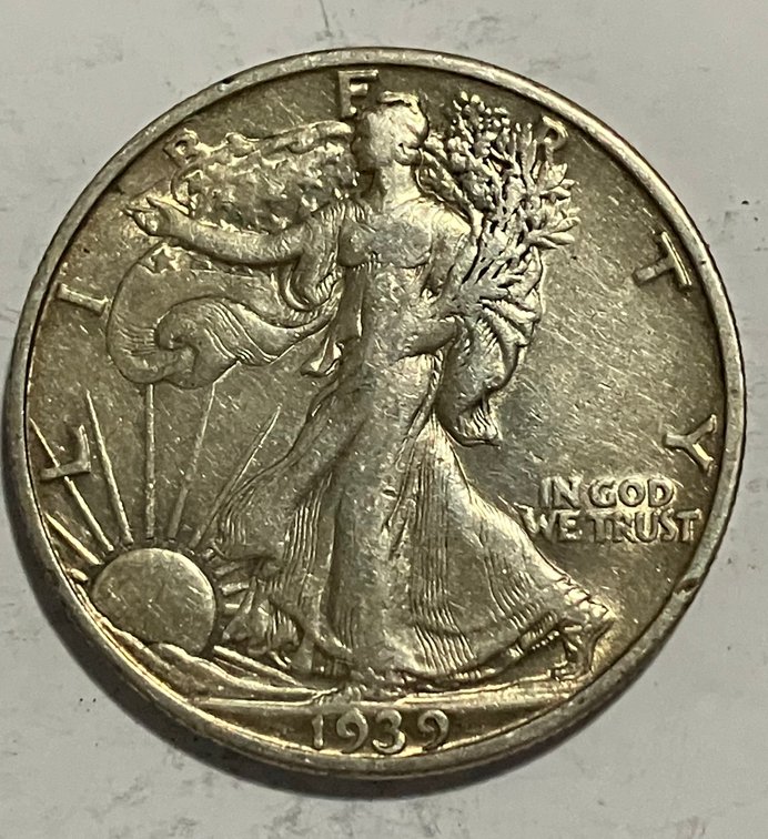1939 S. Walking Lady Silver Half Dollar