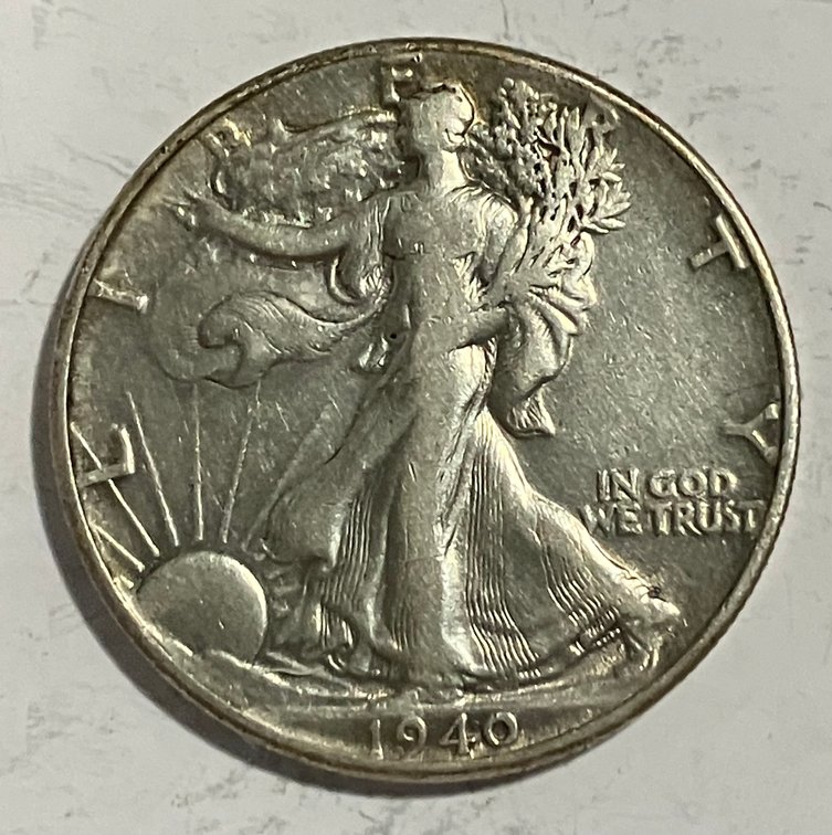 1940  Walking Lady Silver Half Dollar