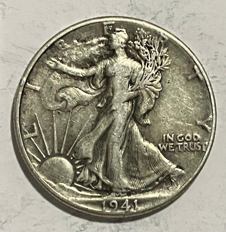 1941  Walking Lady Silver Half Dollar