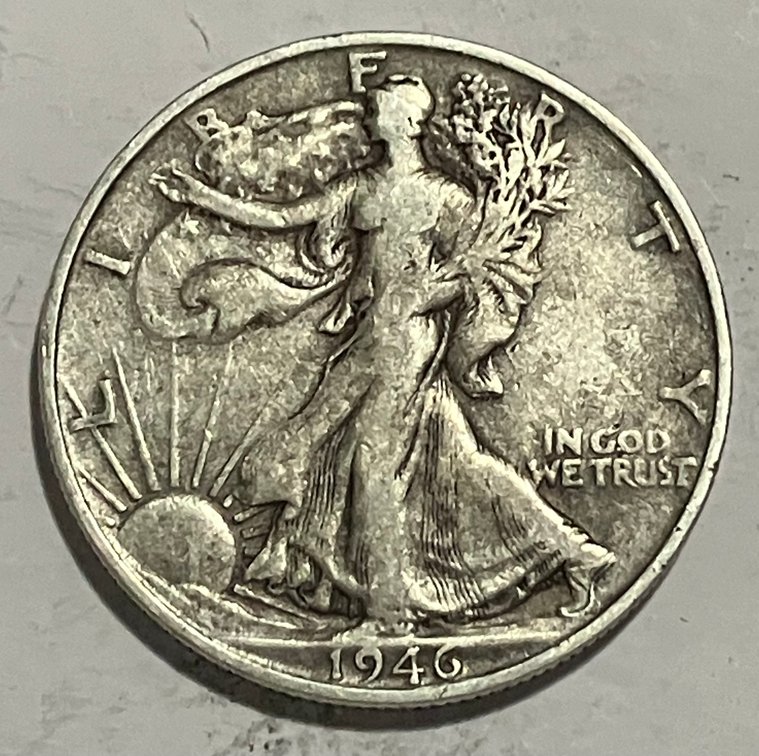 1946 S. Walking Lady Silver Half Dollar