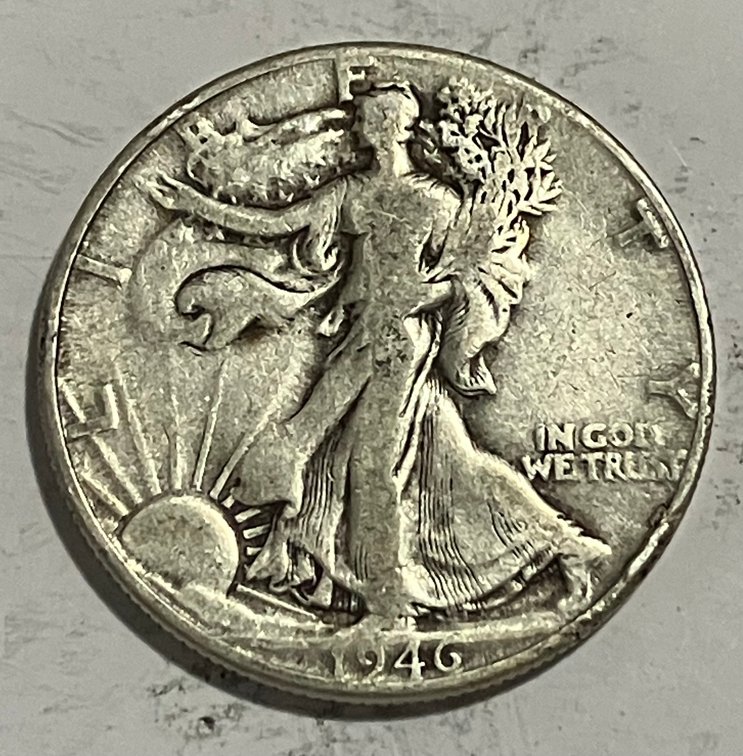 1946 D.  Walking Lady Silver Half Dollar