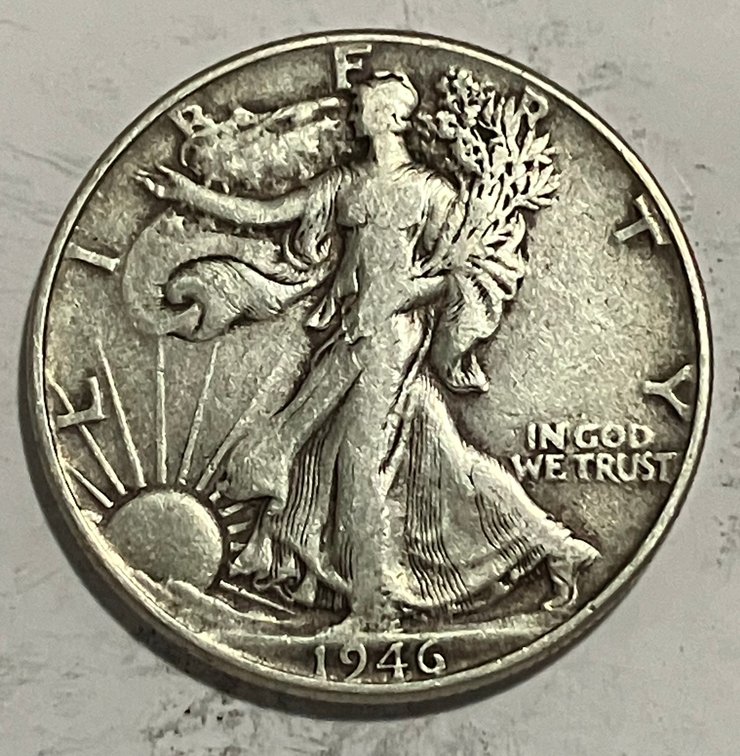 1946  Walking Lady Silver Half Dollar