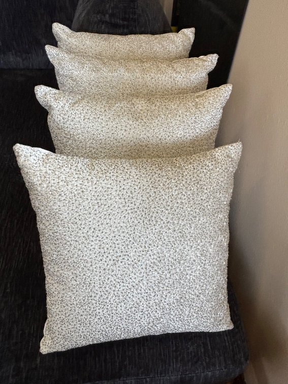 (X's 4)Sparkly Tan/Ecru Glitzy Decorative Pillows from Macy’s