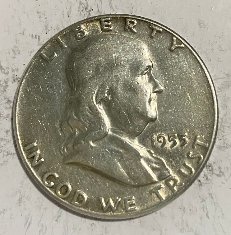 1953 Benjamin Franklin half dollar