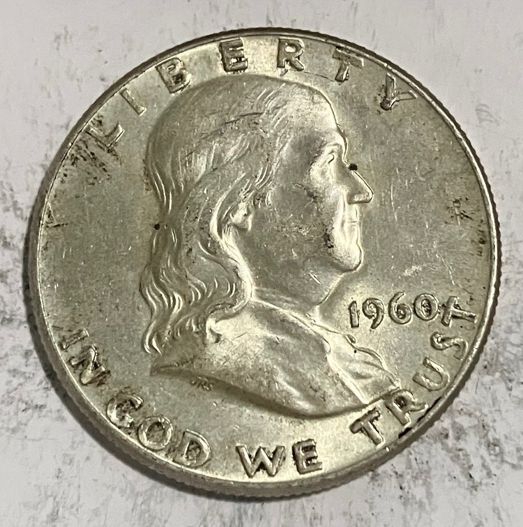 1960 Benjamin Franklin half dollar