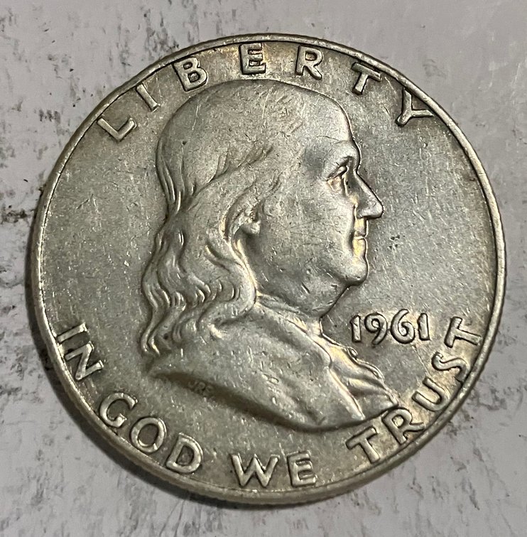 1961 D. Benjamin Franklin half dollar