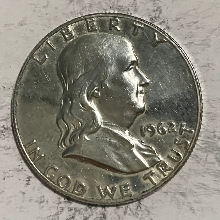 1962 Benjamin Franklin half dollar