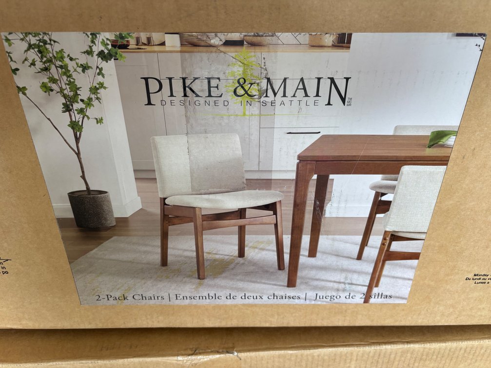 (X’s 2) New Mid Century Modern Dining Chairs (Unassembled)