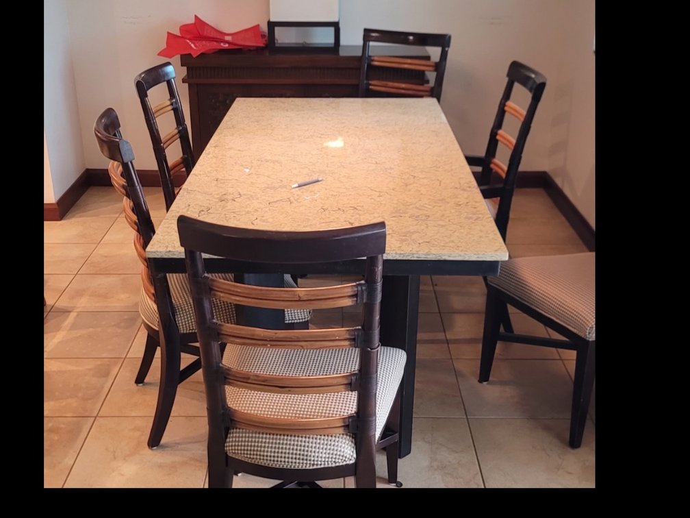 Dining or conference 7’ granite table