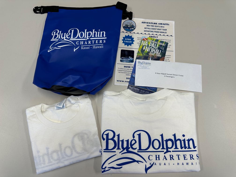 Blue Dolphin Charters – Na Pali Sunset Dinner Cruise & Merchandise 