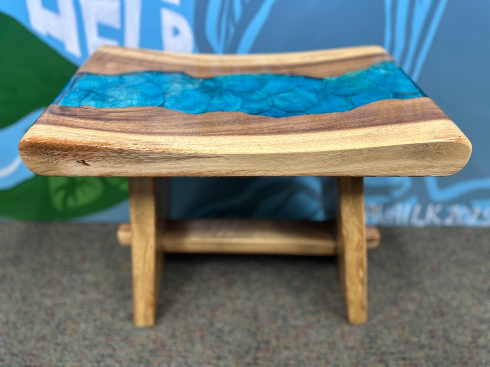 Two Frogs Hugging Furniture – Resin “Ocean” Saddle Stool