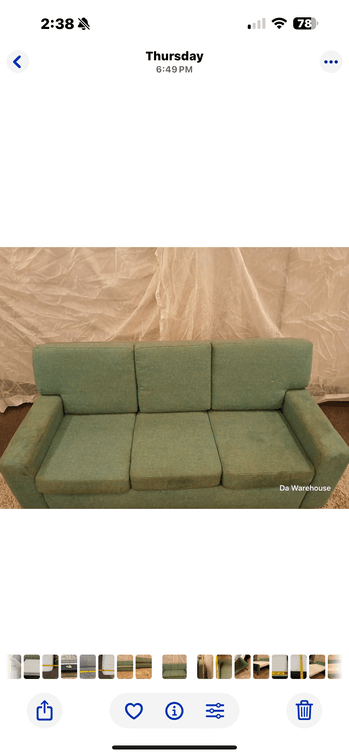 Teal American leather queen sleeper sofa