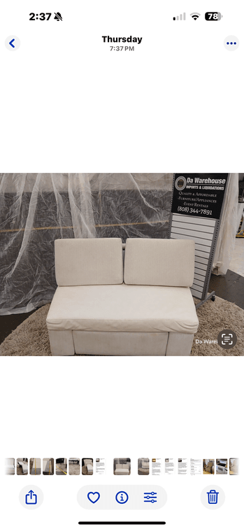 White American leather twin sleeper
