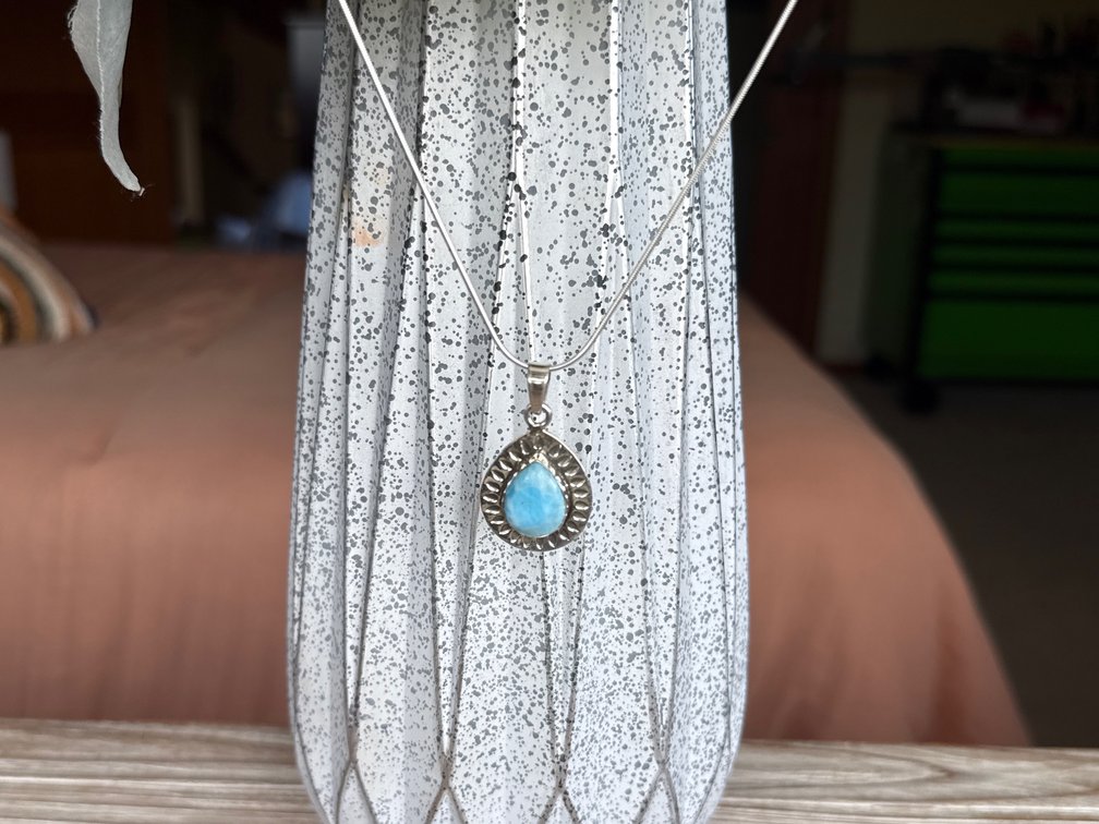 Sterling Silver Larimar Necklace 