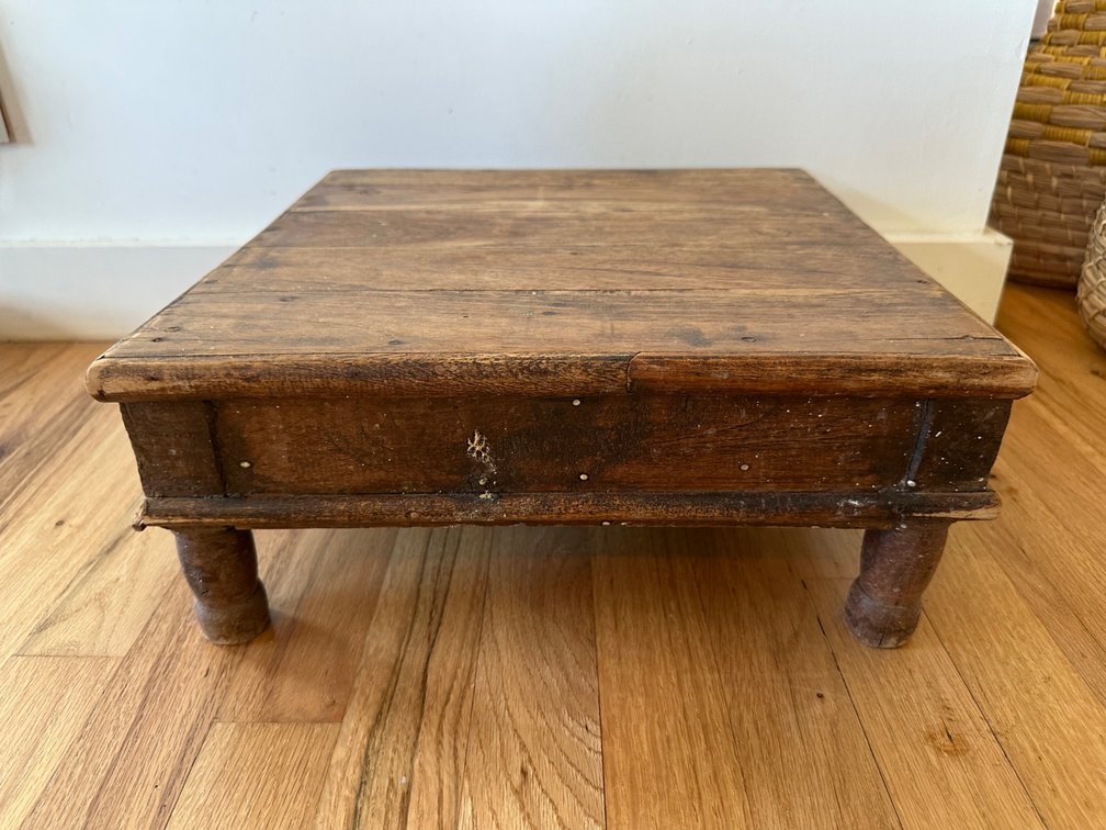 Rustic Handcrafted Low Wooden Platform Table/Stool