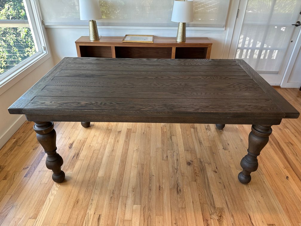 Solid Wood Farmhouse Dining Table with Turned Legs