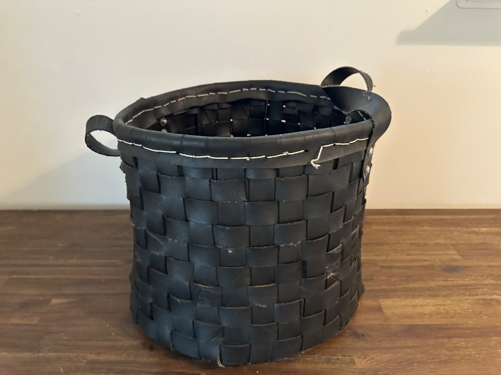 Black Woven Storage Basket with Handles