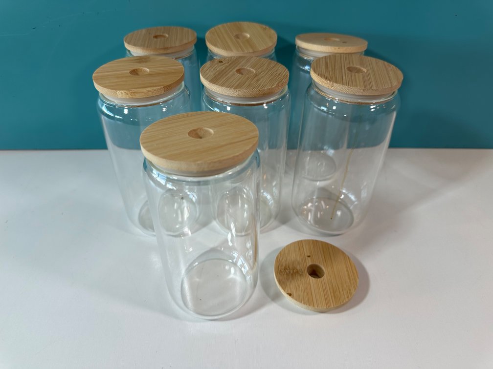 (X's 7) Glass Storage Jars with Bamboo Lids