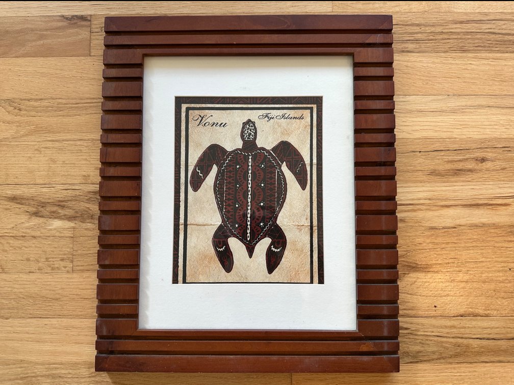 Fijian Bark Cloth Art – Turtle Motif “Vonu”