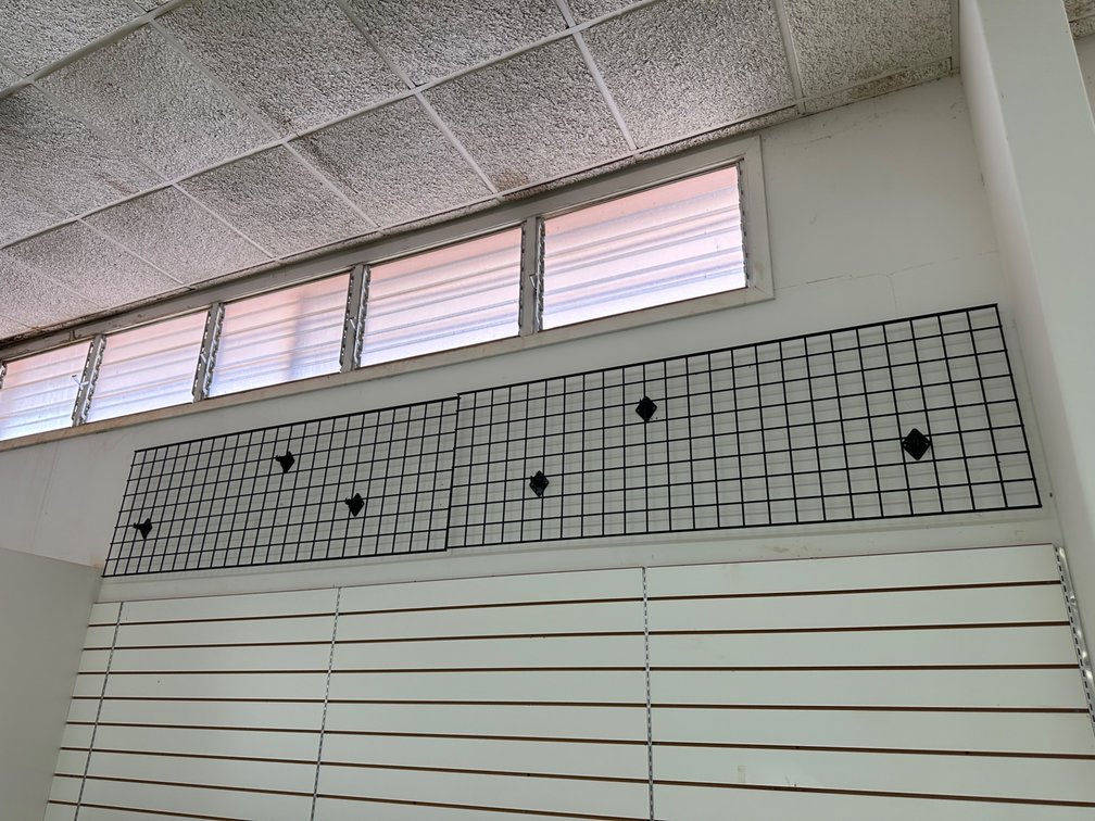 (X's 2)  Two Six-Foot Metal Gridwall Display Panels