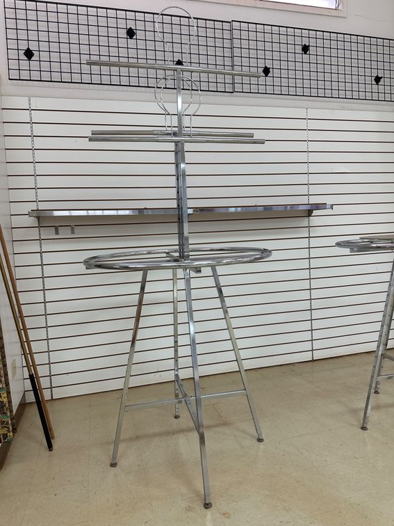 Commercial Round Clothing Rack with Top Extensions - Retail Display Rack