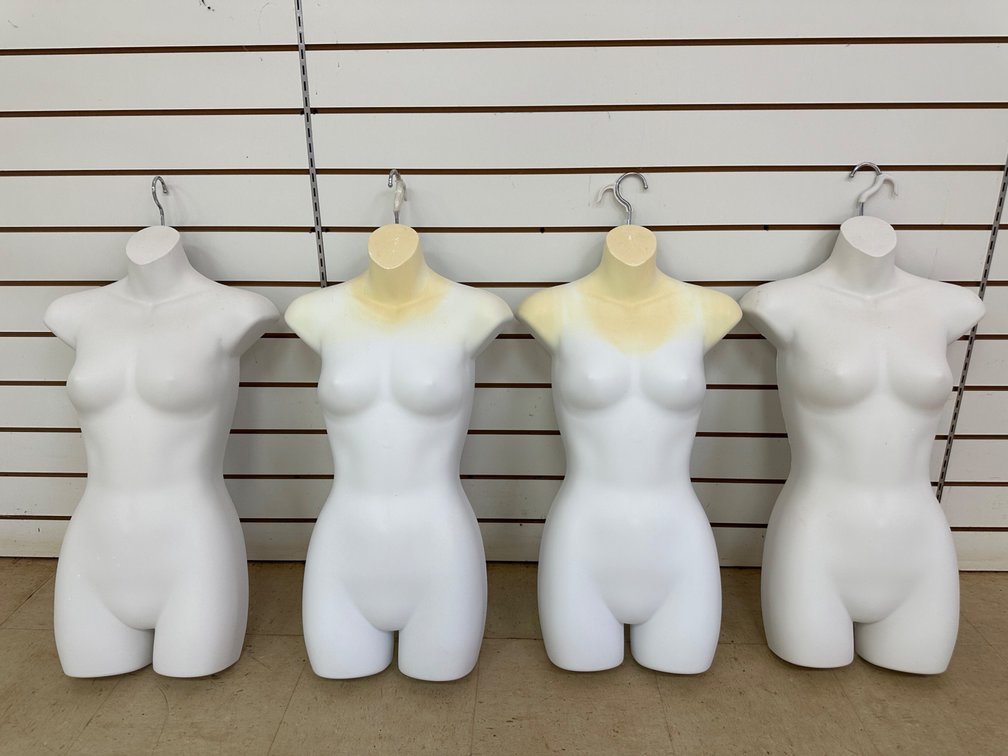 Set of Four Female Adult-Size Mannequin Forms with Hooks