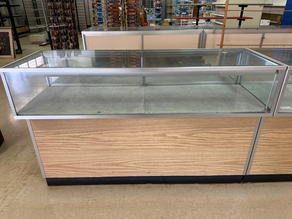 Glass Display Case with Storage