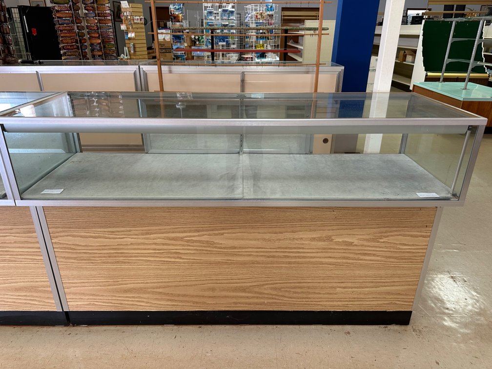Glass Display Case with Storage