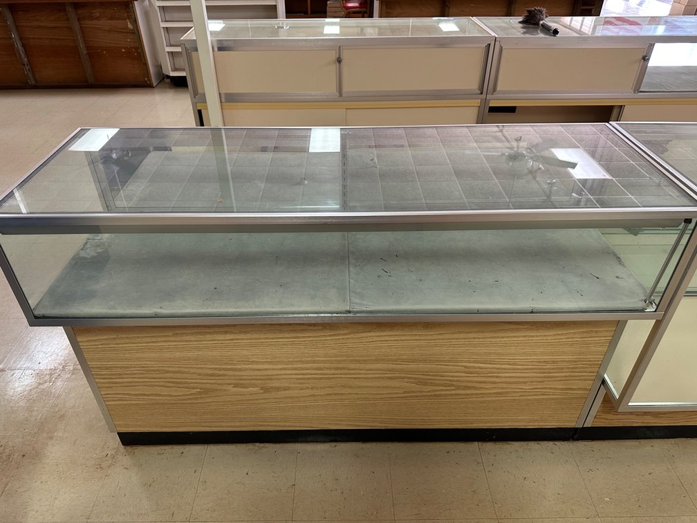 Glass Display Case with Storage