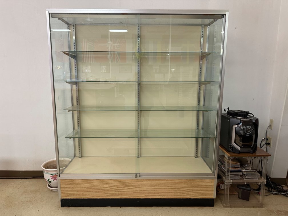 Glass Display Cabinet with Adjustable Shelves