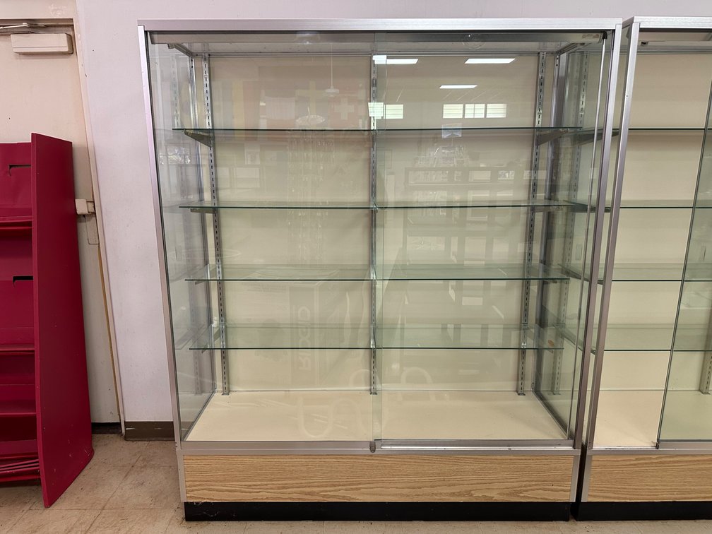Glass Display Cabinet with Adjustable Shelves