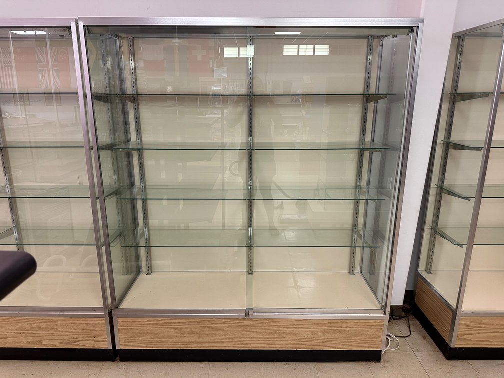 Glass Display Cabinet with Adjustable Shelves