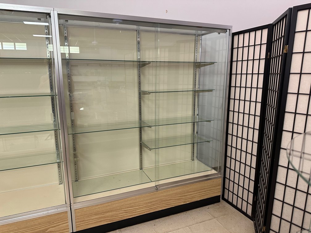Glass Display Cabinet with Adjustable Shelves