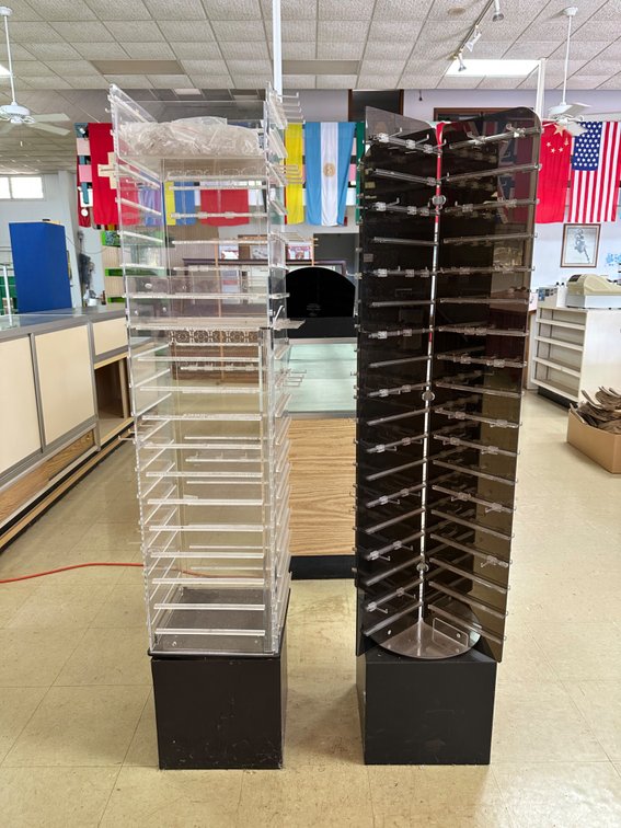 (X's 2)  Pair of Acrylic Rotating Display Towers