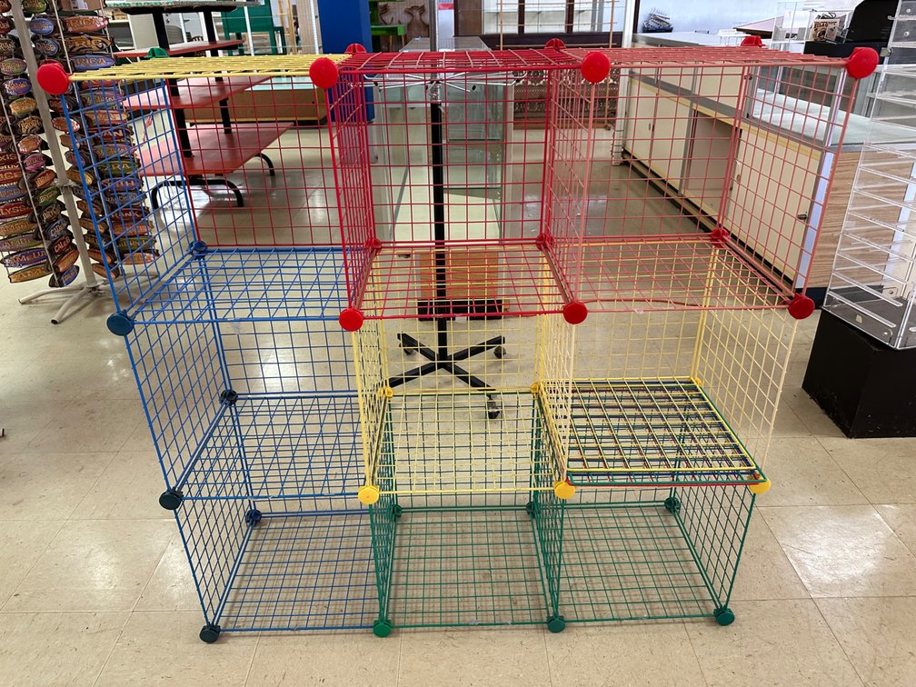 Colorful Metal Cube Shelving Unit – Modular Storage Display